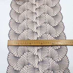 23cm fan shaped embroidery lace trim for lingerie & dresses
