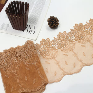 19cm width floral design with sequins, wave edge