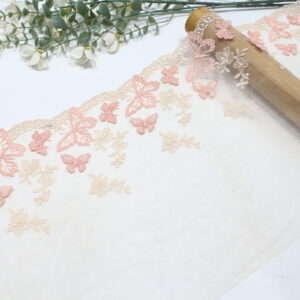 24.5cm butterfly lace trim manufacturer – 3d embroidered tulle lace for bridal & dress