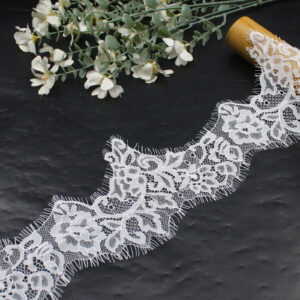 11cm chantilly eyelash lace trim manufacturer – floral lace for lingerie & bridal